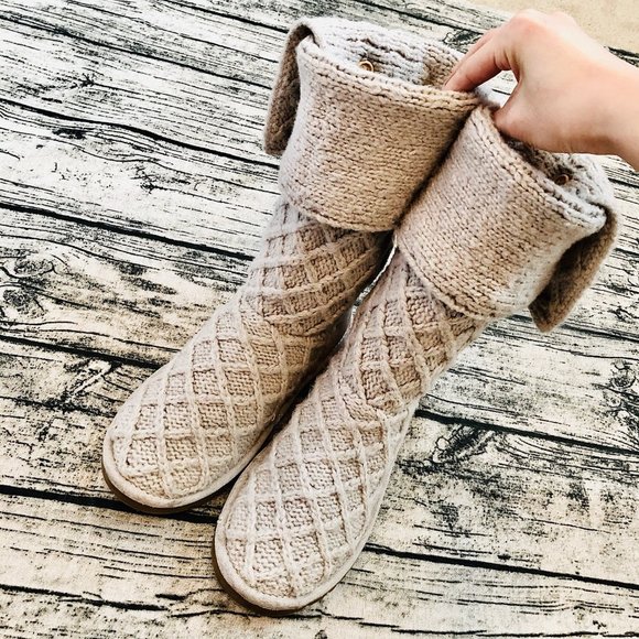 UGG⚡️Auth Light Grey Classic Cardy Knit Boots_6 - Picture 4 of 12